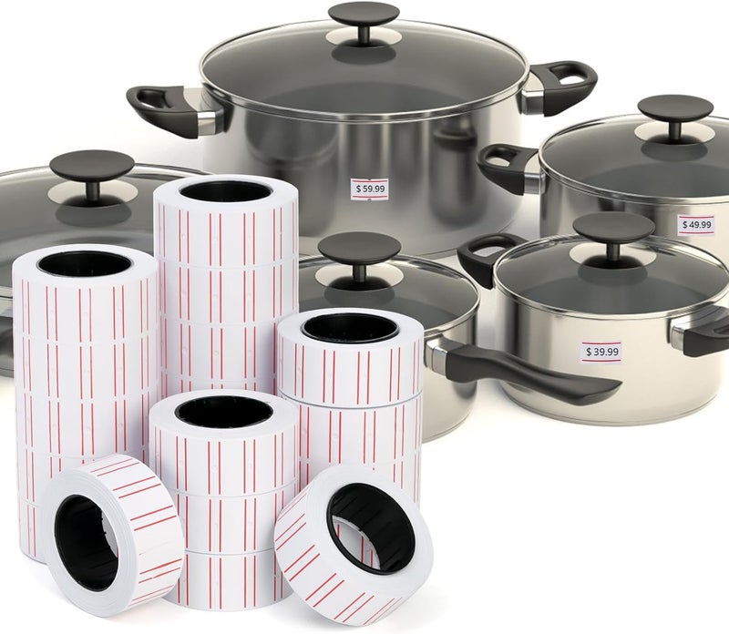 Eorbow 30000 Pcs Price Gun Labels Paper, 60 Rolls Pricemarker Label Stickers Fit Most of Price Tag Machines(Mx-5500, M5500, HG979), Price Sticker for Office Retail Shop Organization Marking, White - Image 4